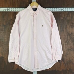 Ralph Lauren Vintage Yarmouth Button Down Dress Shirt 16-1/2 34 35 Pink VTG 2000